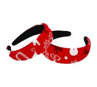 Merry Christmas - Cerchietti per capelli rossi per donne e ragazze, confezione da 2 cerchietti larghi per capelli, in velluto spesso imbottito, cerchietti per capelli