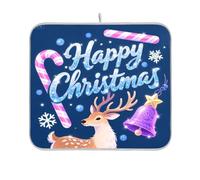 Merry Christmas Cervo essiccazione piatto mat piatto scarico tappetino per cucina controsoffitto stuoie per controsoffitto bottiglia asciugatrice mat 16 x 18