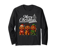 Merry Christmas Cockapoo Reindeer Elf Santa Squad Dog Lover Maglia a Manica