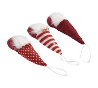 Merry Christmas con il nostro set di 3 gnomi ornamentali morbidi da appendere per decorazioni allegre (rosso)