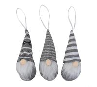 Merry Christmas con il nostro set di 3 gnomi ornamentali morbidi da appendere per decorazioni allegre (grigio)