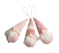 Merry Christmas con il nostro set di 3 gnomi ornamentali morbidi da appendere per decorazioni allegre (rosa)