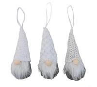 Merry Christmas con il nostro set di 3 gnomi ornamentali morbidi da appendere per decorazioni allegre (bianco)