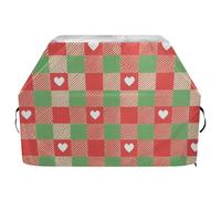 Merry Christmas, copertura per griglia a carbone, impermeabile, resistente, con coulisse regolabile, per proteggere da polvere e vento, 165 cm, colore: rosso e verde