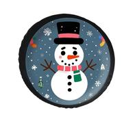 Merry Christmas - Copertura per ruota di scorta con pupazzo di neve, in pelle PVC, antipolvere, impermeabile, per camper, rimorchi, camion, SUV, diametro 76,2 cm - 76,2 cm