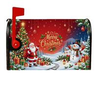 Merry Christmas - Coperture magnetiche per cassetta postale con Babbo | Pupazzo di neve, copertura per cassetta delle lettere, albero di Natale, villaggio invernale, saluto per le vacanze