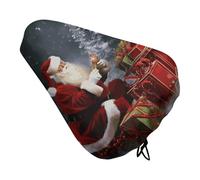 Merry Christmas - Coprisedile per bicicletta con Babbo Natale, morbido, imbottito, per uomo e donna, comodo, impermeabile, con coulisse, per mountain B