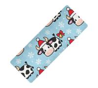 Merry Christmas Cow Blue stampato antiscivolo tappetino yoga spessore 1 mm per gli uomini antiscivolo, con borsa per il trasporto tapete para ejercicio 180,3 x 66 cm