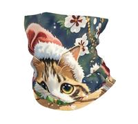 Merry Christmas Cute Cat Scaldacollo Unisex Ghetta da Collo Stampato Fascia per Capelli per Bambini Sports Pesca 26X30CM