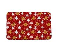 Merry Christmas Cute Cookies Man Candy Pink Xmas Tree Cartoon Winter Zerbino Asciugapassi Assorbente Tappeti Da Bagno Lavabile In Lavatrice Tappeto Entrata Per Interno Doccia Vasca 40X60Cm