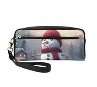 Merry Christmas Cute Snowman 1 stampa borsa trucco per le donne sacchetto impermeabile articoli da toeletta scuola ufficio viaggi uso quotidiano