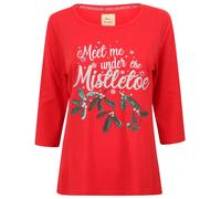 Merry Christmas Donna Lunghezza Meet Me Under The Vischio Natale T-Shirt