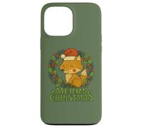 Merry Christmas Fox festivo bosco design per le vacanze Custodia per iPhone 13 Pro Max