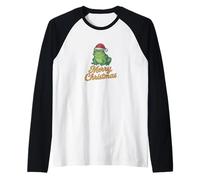 Merry Christmas Froggy Rana Carina ranocchia Natalizia Maglia con Maniche Raglan