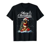 Merry Christmas German Shepherd Santa Hat Dog Lovers Xmas Maglietta