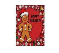 Merry Christmas Gingerbread Man Red Plaid bandiere di pace per esterni banner esterni per la decorazione del giardino 28x40 doppia faccia