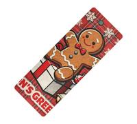 Merry Christmas Gingerbread Man Red Plaid stampato mens yoga mat Spessore 1 mm per gli uomini antiscivolo, con borsa per il trasporto tapete para ejercicio 180,3 x 66 cm