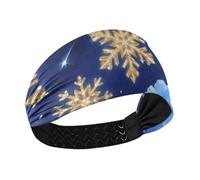 Merry Christmas Gold Snowflakes Moisture Wicking morbide fasce elastiche per il sudore per le donne per il basket make up Yoga uso quotidiano diademi para mujer
