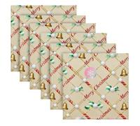 Merry Christmas Golden Bells Pasqua cena tovaglioli di stoffa design Natale tovaglioli di stoffa set di 6 50,8 x 50,8 cm servilleteros para mesas de manzana