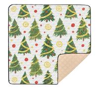 Merry Christmas Green Christmas Tree Soft Padded Baby Play Mat for Floor One Piece Folding Activity Gym Mat for Baby Kids Toddlers Neonati, 127 x 127 cm alfombrillas para Bebes jugar