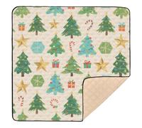 Merry Christmas Green Christmas Tree Soft Thick Baby Play mat Activity Gym for Indoor Outdoor Water Resistant Folding Baby Play Tummy Time Mat for Baby Toddler Infant 127 cm x 127,7 cm alfombra de