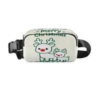Merry Christmas Green Elk - Borsa a tracolla alla moda per donne e uomini, multiuso, con cinturino regolabile, per viaggi, shopping, corsa, mochilas para hombres de cintura
