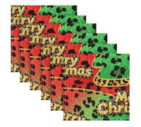 Merry Christmas Green Leopard panno cena tovaglioli casa natale tovaglioli panno set di 6 50,8 x 50,8 cm servilleteros para mesas de manzana