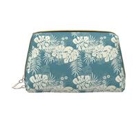 Merry Christmas Happy (2) Borsa per il trucco in pelle stampata piccola borsa da viaggio per donne, organizer per cosmetici borsa per trucco per borsa, Foglie graziose, One Size