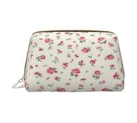 Merry Christmas Happy (2) Borsa per il trucco in pelle stampata piccola borsa da viaggio per donne, organizer per cosmetici borsa per trucco per borsa, Deliziosa ciliegia rossa dolce, One Size