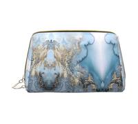 Merry Christmas Happy (2) Borsa per il trucco in pelle stampata piccola borsa da viaggio per donne, organizer per cosmetici borsa per trucco per borsa, Marmo., One Size