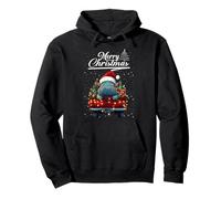 Merry Christmas Hippo Santa Hat Animal Cute Xmas Holiday Felpa con Cappuccio