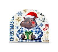 Merry Christmas Hippopotamus Acrilico fattoria portatovaglioli per Picnic Bar Rustico indipendente distributore di tovaglioli commerciali decorazione domestica per Picnic Bar Rustico 1Pack