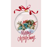 "Merry Christmas" Holiday Journal - 200 Pages, 5.5x8.5 | Christmas Glass Globe with Car and Ornaments Cover | Greeting Card Alternative