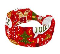 Merry Christmas Jingle Bells - Fascia per capelli con pupazzo di neve, per donne e ragazze, fascia larga annodata a turbante, antiscivolo, per yoga, allenamento, corsa