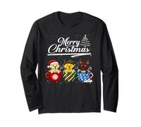 Merry Christmas Labrador Retriever Reindeer Elf Santa Squad Maglia a Manica