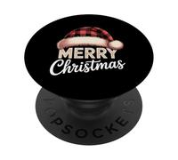 Merry Christmas Lights Cappello di Babbo Natale Famiglia Pigiama abbinato PopSockets PopGrip Adesivo