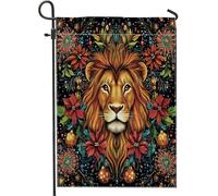 Merry Christmas Lion Bandiera Da Giardino Moda Bandiera Di Benvenuto Decorative Bandiere Da Cortile Per Patio Interni Dormitorio 30X45Cm