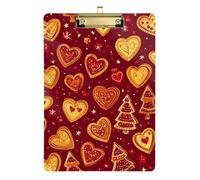 Merry Christmas Love Red Cookies A4 Fisioterapia Appunti Fancy Acrilico Carino per Calcio Softball Coaching Dimensioni 9 x 12