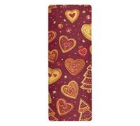 Merry Christmas love red Cookies yoga opaco per pavimento stampato, antiscivolo, tappetino da yoga antiscivolo asciugamano con borsa tapete para ejercicio 180,3 x 66 cm