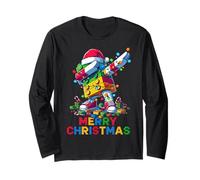 Merry Christmas Master Builder Block Brick Dabbing Costume Maglia a Manica
