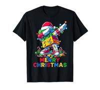 Merry Christmas Master Builder Block Brick Dabbing Costume Maglietta