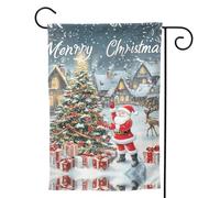 Merry Christmas No.190 Bandiera da giardino - Bandiere da giardino 12 x 18 su entrambi i lati, piccole bandiere da giardino per esterni, decorazione domestica esterna