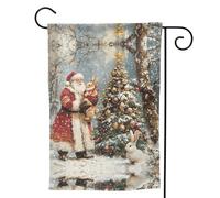 Merry Christmas No.237 Bandiera da giardino - Bandiere da giardino 30,5 x 45,7 cm, su entrambi i lati, piccole bandiere da giardino per esterni, decorazione per la casa e per esterni