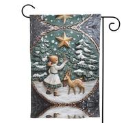 Merry Christmas No.323 Bandiera da giardino - Bandiere da giardino 12 x 18 su entrambi i lati, piccole bandiere da giardino per esterni, decorazione domestica esterna