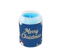 Merry Christmas Nordic Snowflake e Babbo Natale oro e blu zampa portatile tazza detergente morbido silicone spazzola piedi kit di pulizia adatto per cani di taglia piccola, media e grande regalo para