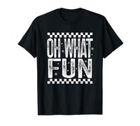 Merry Christmas Oh What Fun Retro Scacchi Vacanze Citazione Maglietta