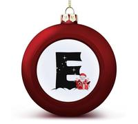 Merry Christmas - Ornamento a sfera da appendere rosso, Babbo Natale, gnomo, lettera E, palla di Natale, decorazione per albero di Natale, Capodanno, regali di compleanno per gli amici