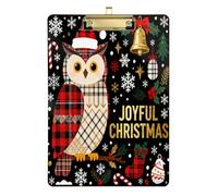 Merry Christmas Owl Black A4 Note Appunti Appunti Impermeabile Appunti Ergonomico Infermiera Appunti per Insegnante Must Haves Classroom Elementare Dimensioni 9 x 12