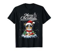 Merry Christmas Papillon Santa Hat Dog Lovers Xmas Maglietta