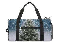 Merry Christmas Pine Tree Borsa da palestra per uomo donna impermeabile borsone da viaggio leggero borsa per viaggi sport, bianco, taglia unica